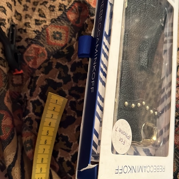 Rebecca Minkoff black fringe IPhone 7 w/ gold detail fits 6,& 8 as well - Picture 8 of 9